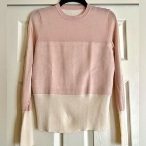 Rag & Bone Marissa Merino Wool Sweater - Pink & Cream Colorblock